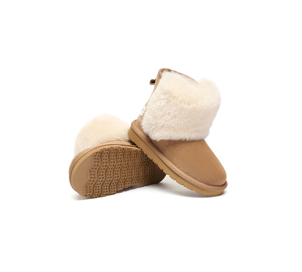 UGG Boots Kids Sheepskin Wool Collar Bambi