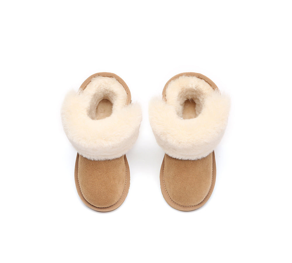 UGG Boots Kids Sheepskin Wool Collar Bambi