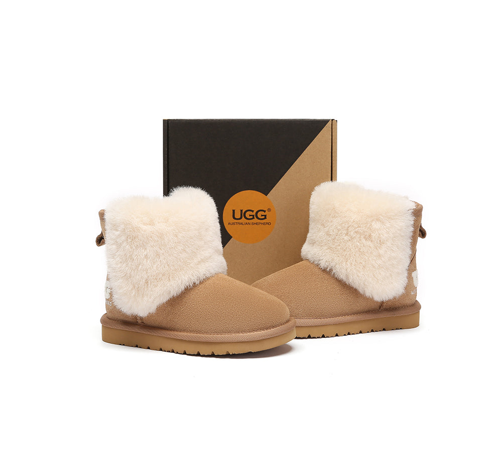 UGG Boots Kids Sheepskin Wool Collar Bambi