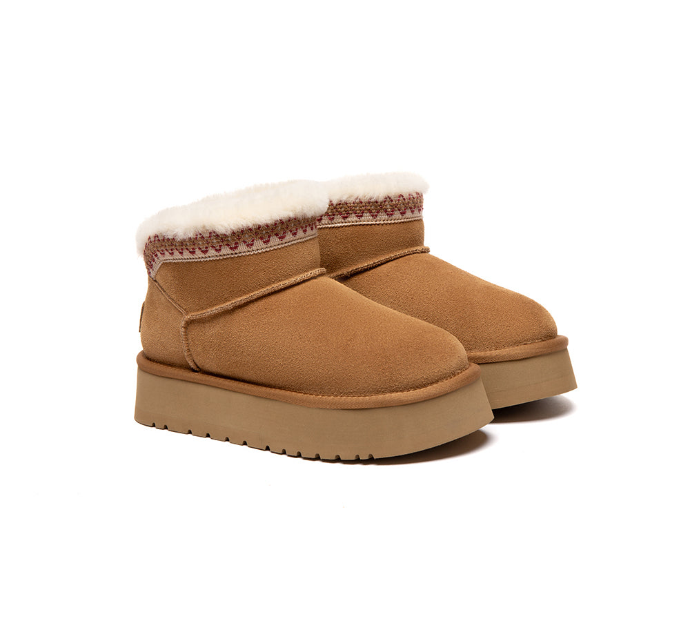 UGG Boots Women Sheepskin Wool Platform Liora