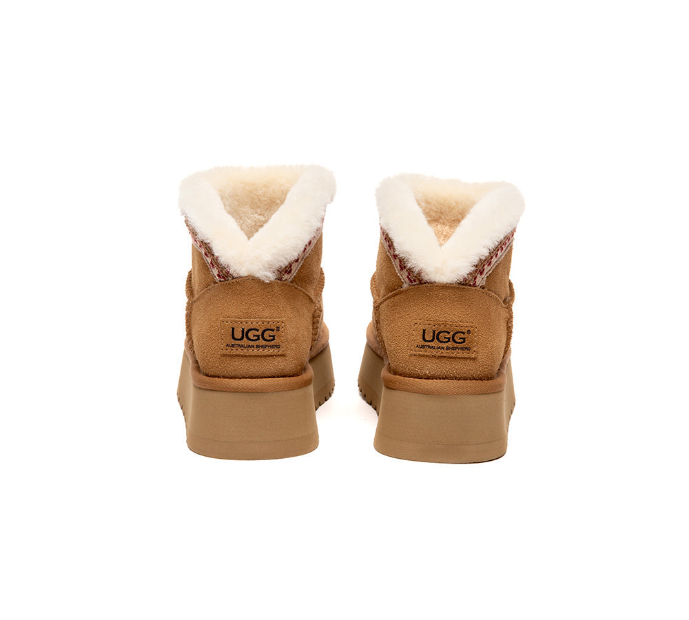 UGG Boots Women Sheepskin Wool Platform Liora
