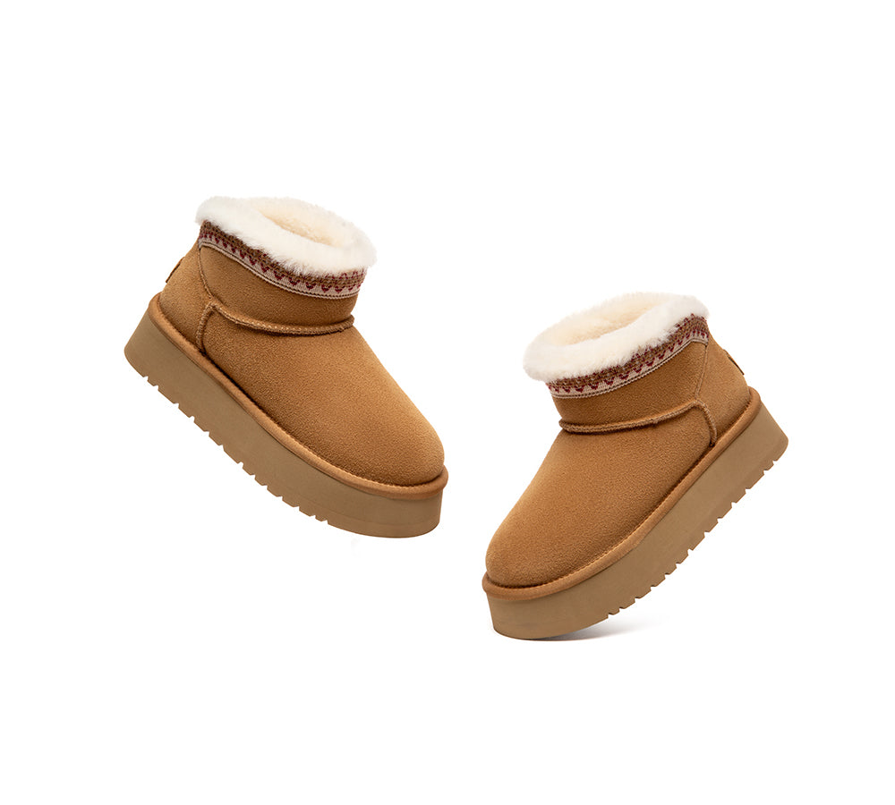 UGG Boots Women Sheepskin Wool Platform Liora
