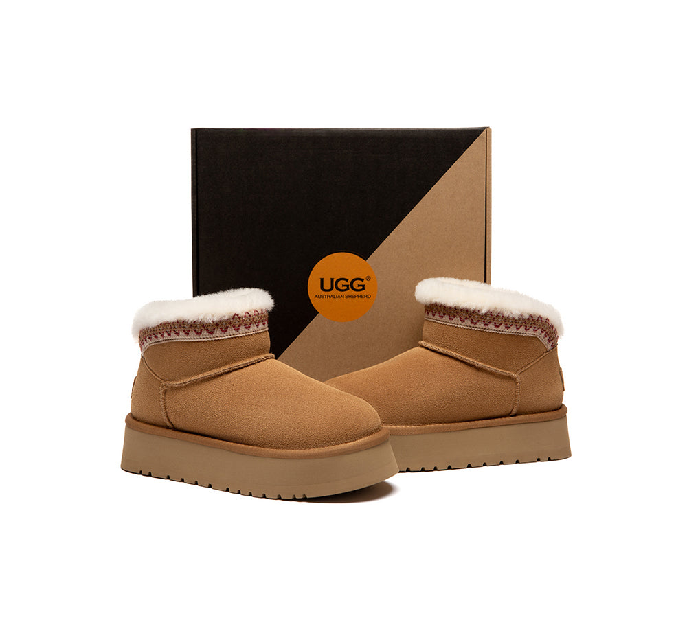 UGG Boots Women Sheepskin Wool Platform Liora