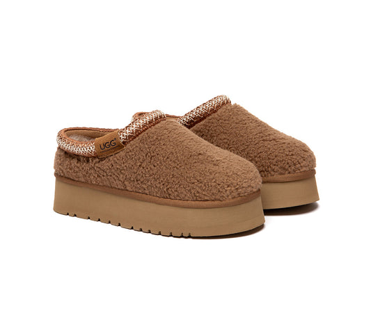UGG Slippers Sheepskin Wool Ankle Platform Tayla