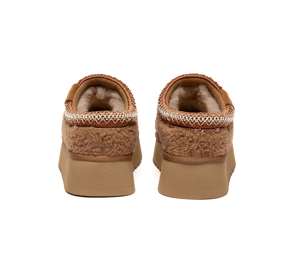 UGG Slippers Sheepskin Wool Ankle Platform Tayla