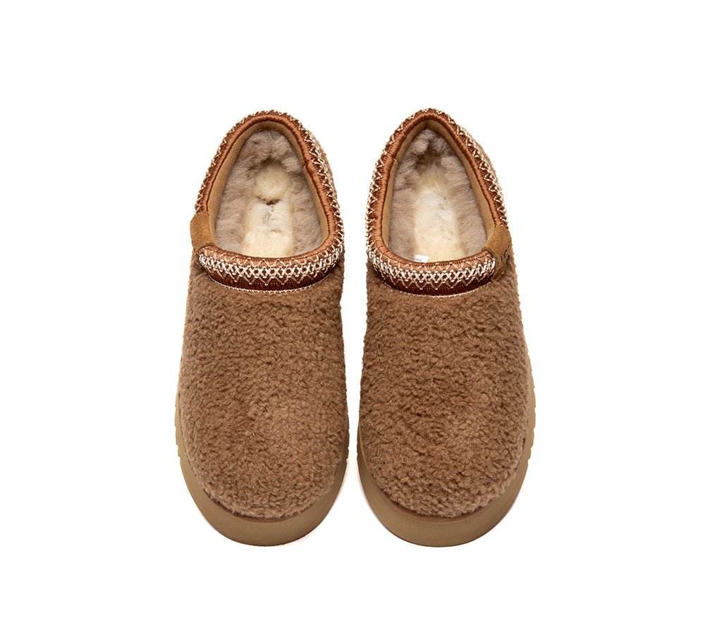UGG Slippers Sheepskin Wool Ankle Platform Tayla