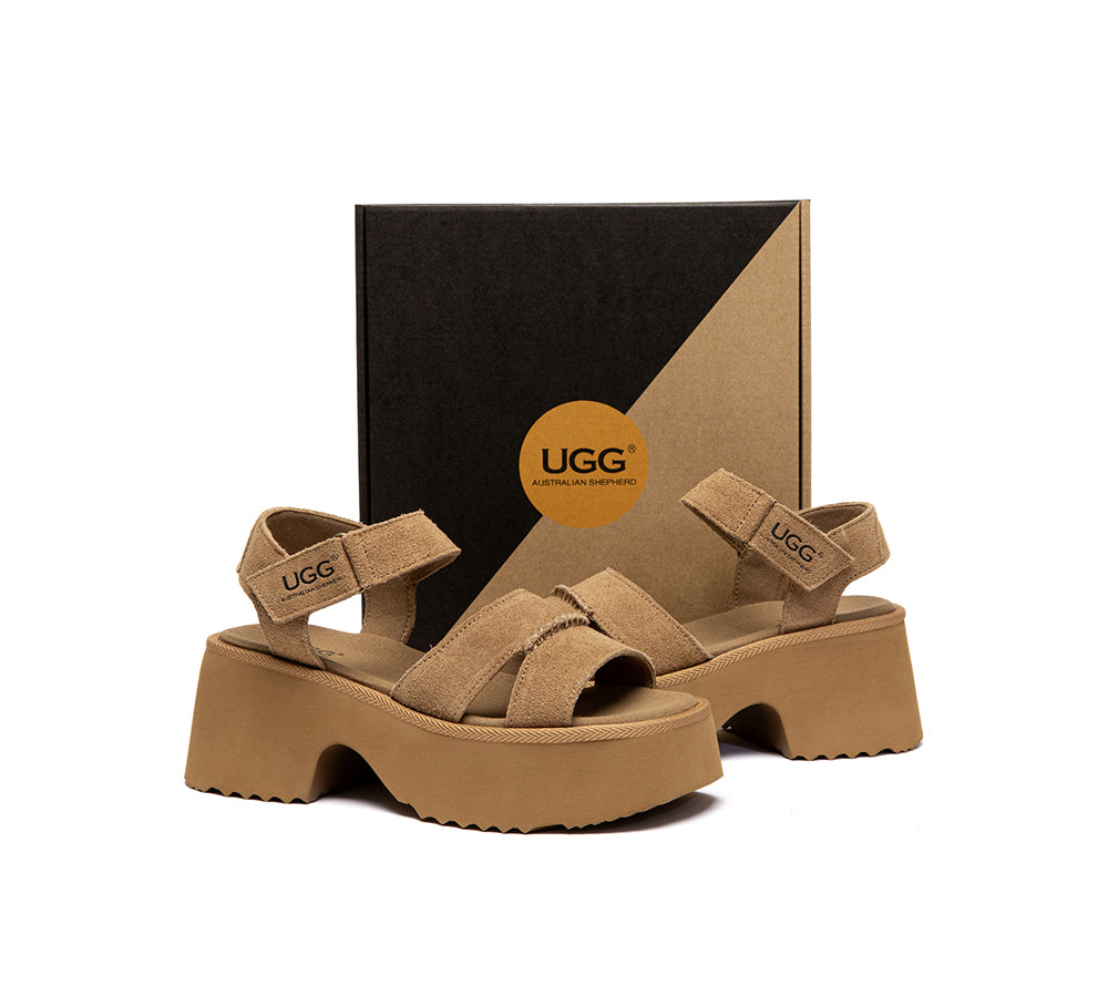 Women Adjustable Strap Slingback Chunky Platform Sandals Eive