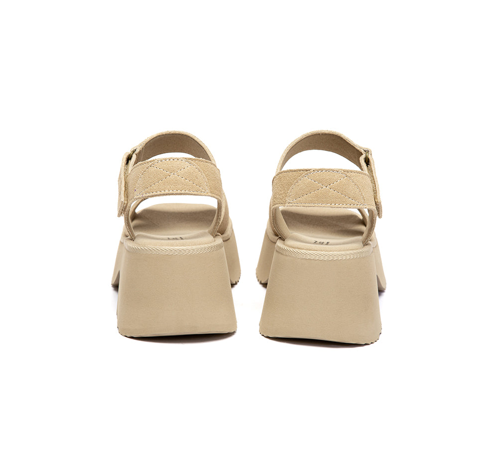 Women Adjustable Strap Slingback Chunky Platform Sandals Eive