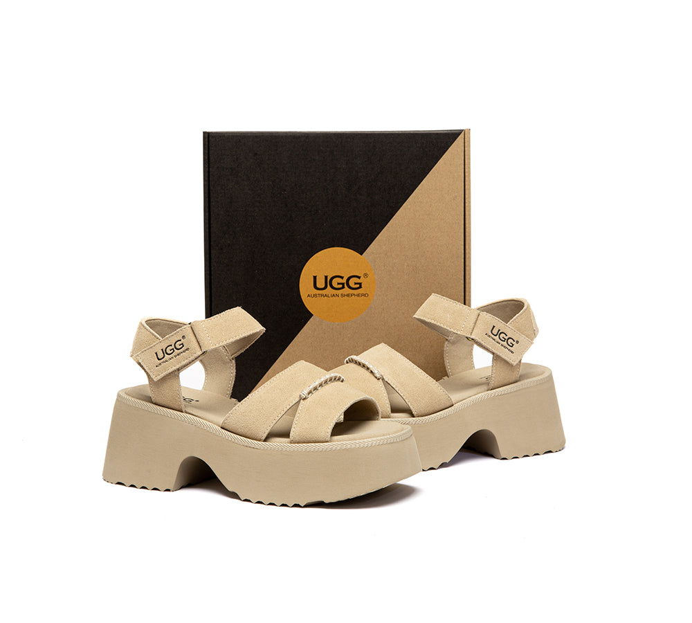 Women Adjustable Strap Slingback Chunky Platform Sandals Eive