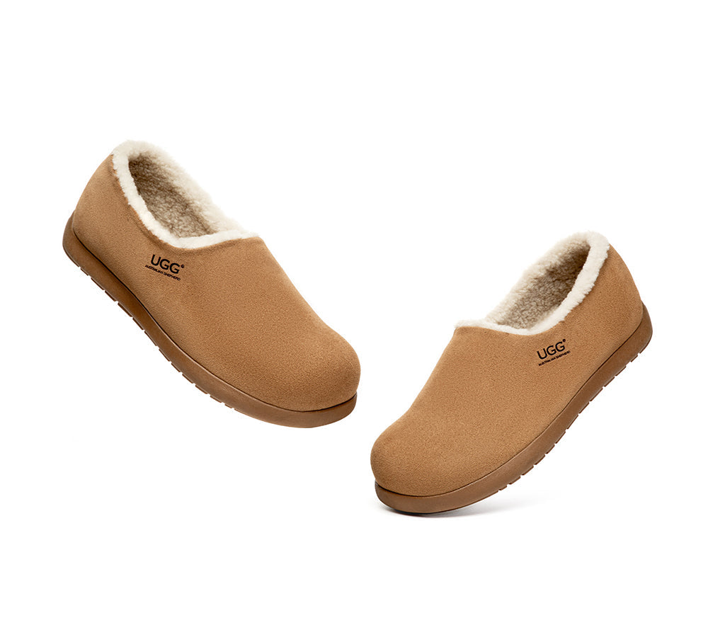 UGG Slippers Men Sheepskin Wool Ankle Clog Large Size Brett