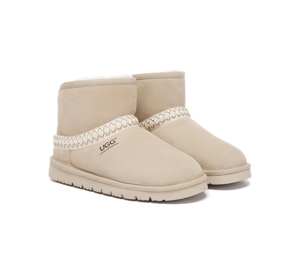 UGG Boots Sheepskin Wool Ankle Knitted Fayle