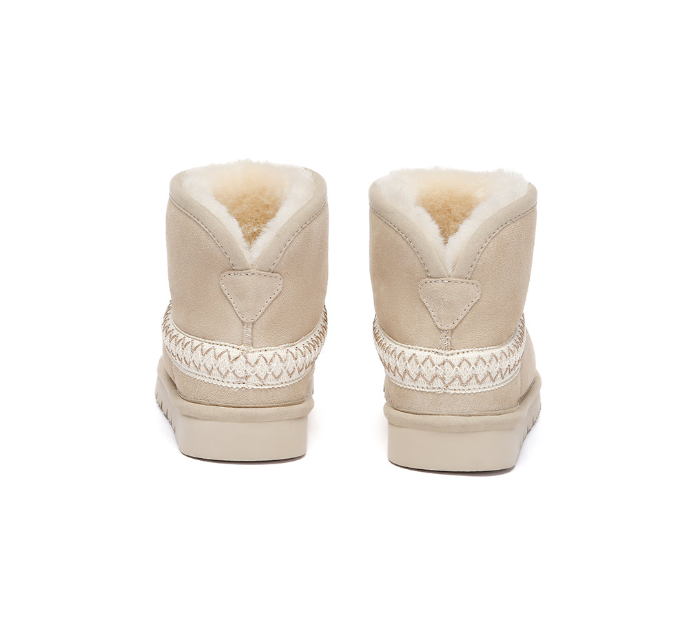 UGG Boots Sheepskin Wool Ankle Knitted Fayle