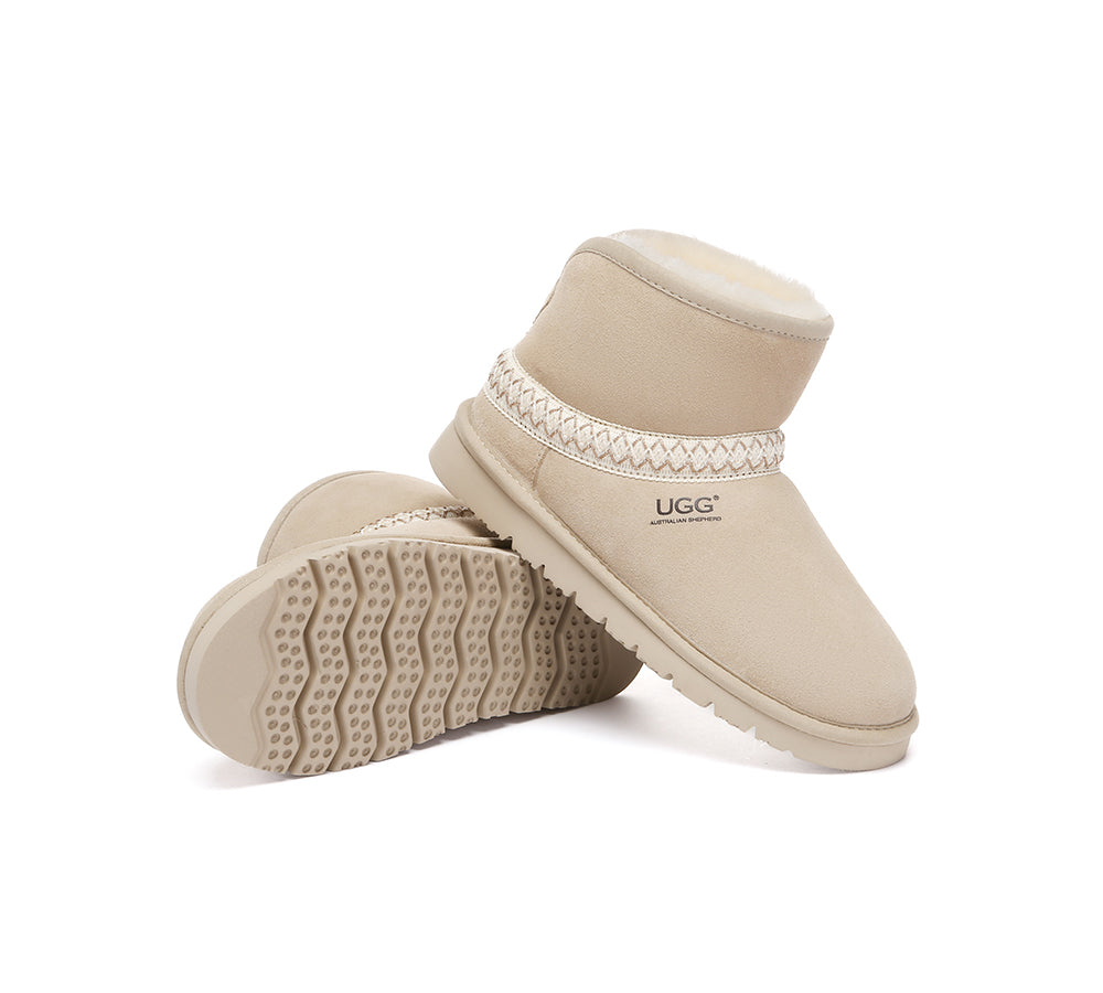 UGG Boots Sheepskin Wool Ankle Knitted Fayle