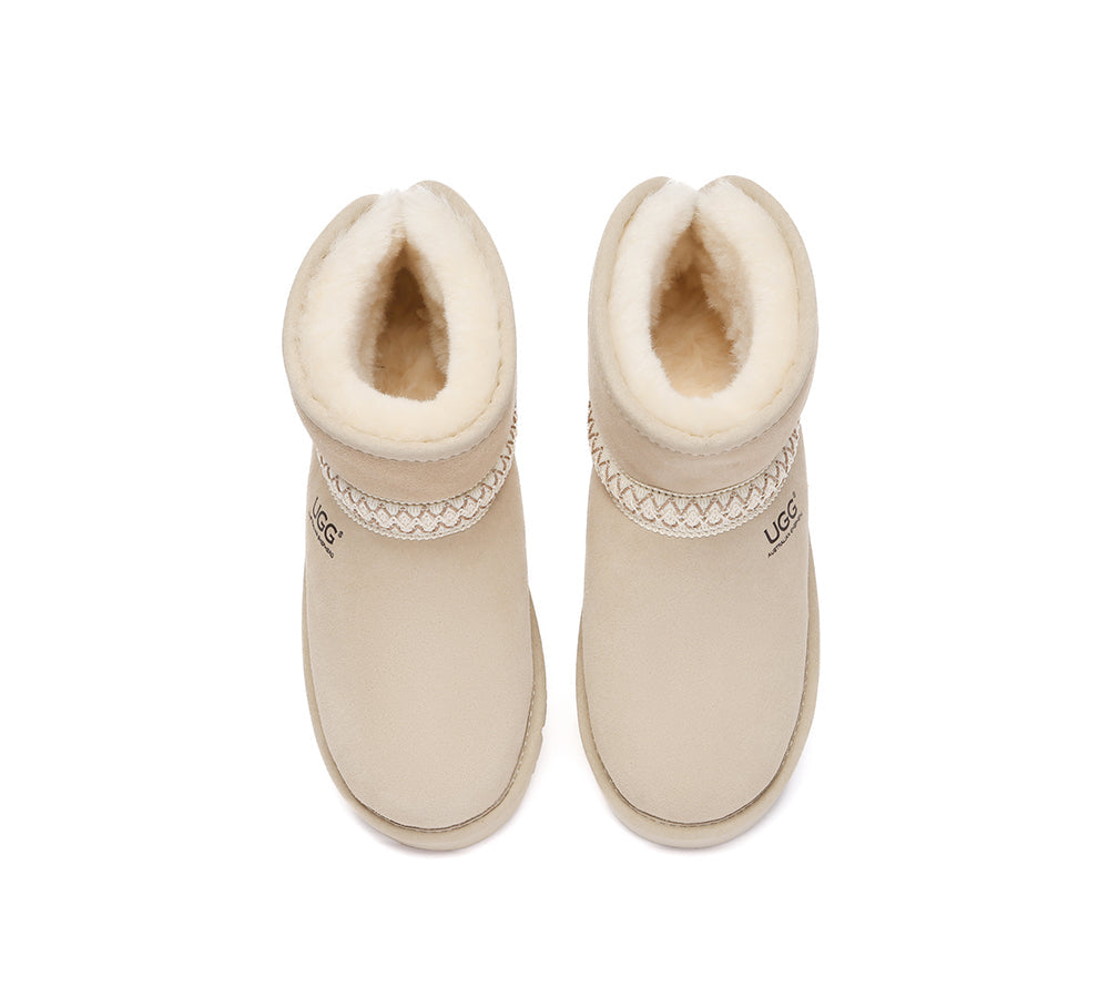 UGG Boots Sheepskin Wool Ankle Knitted Fayle