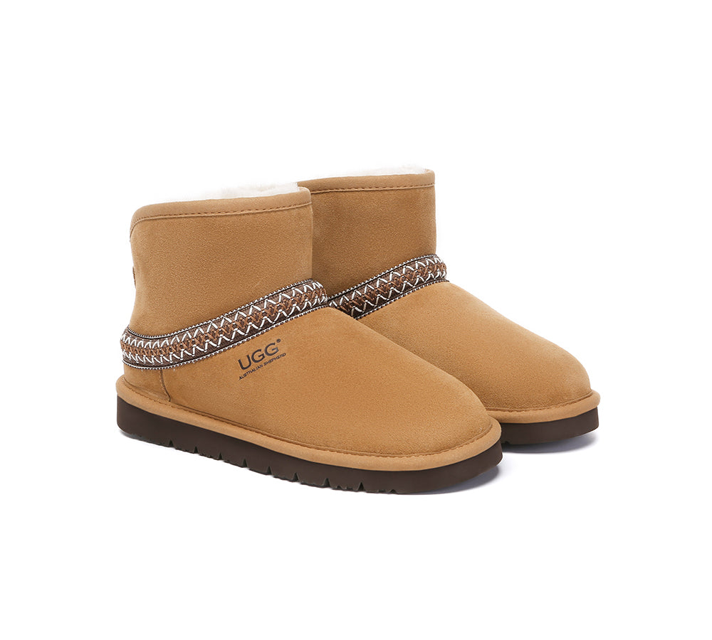 UGG Boots Sheepskin Wool Ankle Knitted Fayle