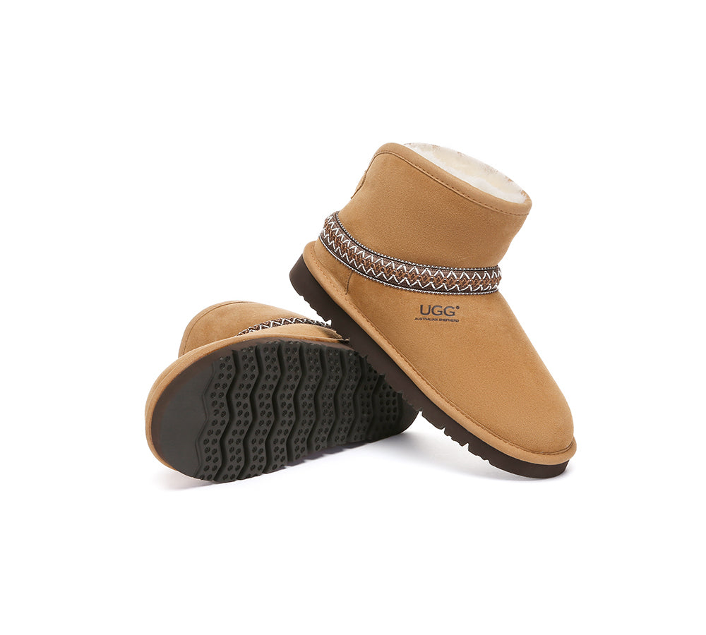UGG Boots Sheepskin Wool Ankle Knitted Fayle