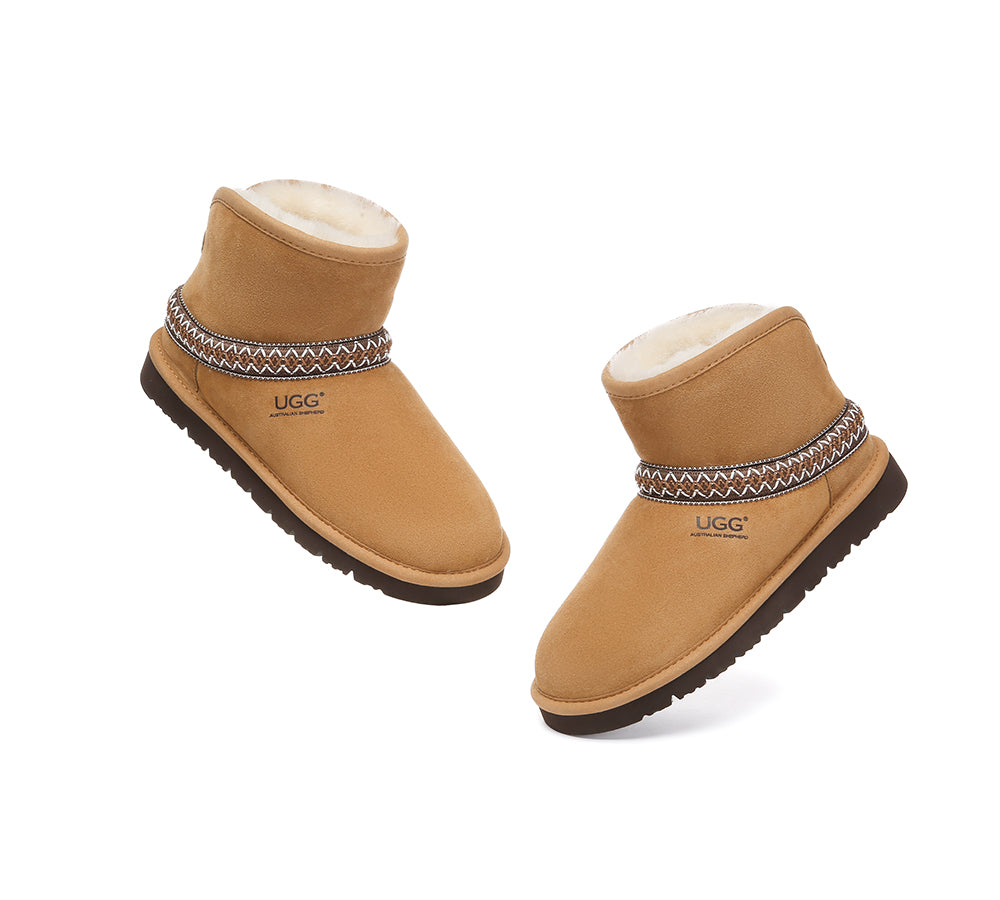 UGG Boots Sheepskin Wool Ankle Knitted Fayle