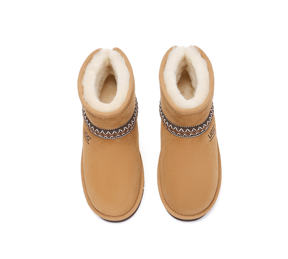 UGG Boots Sheepskin Wool Ankle Knitted Fayle