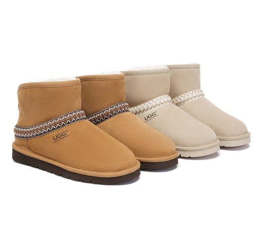 UGG Boots Sheepskin Wool Ankle Knitted Fayle