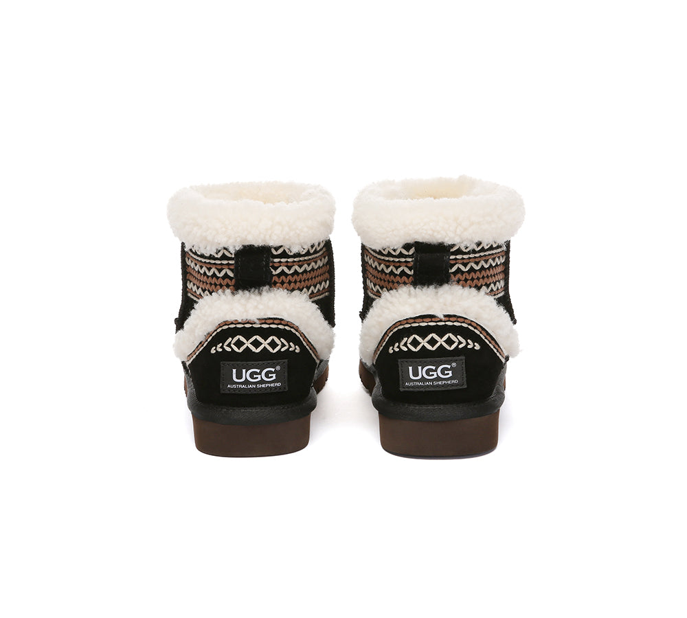 UGG Boots Sheepskin Wool Shearling Knitted Mini Ferlat