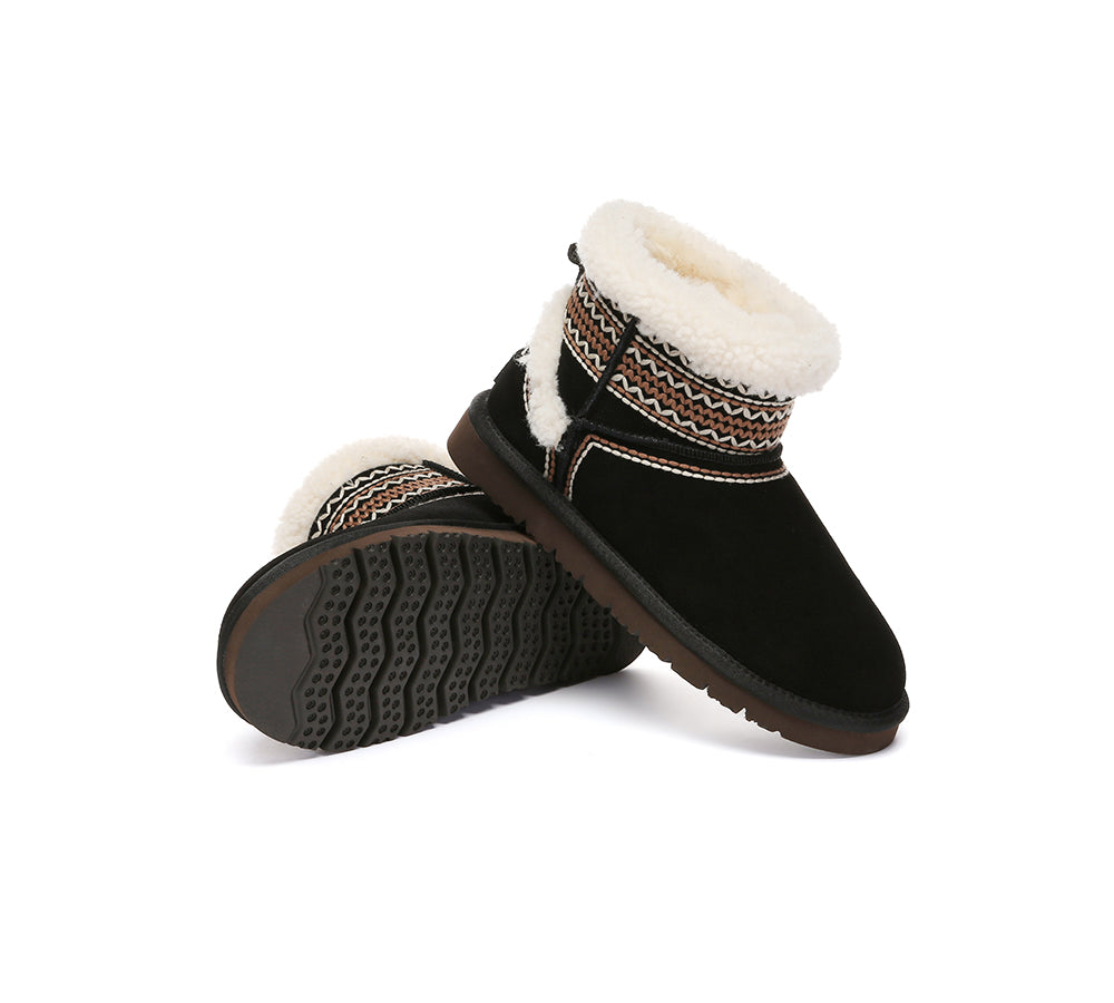UGG Boots Sheepskin Wool Shearling Knitted Mini Ferlat