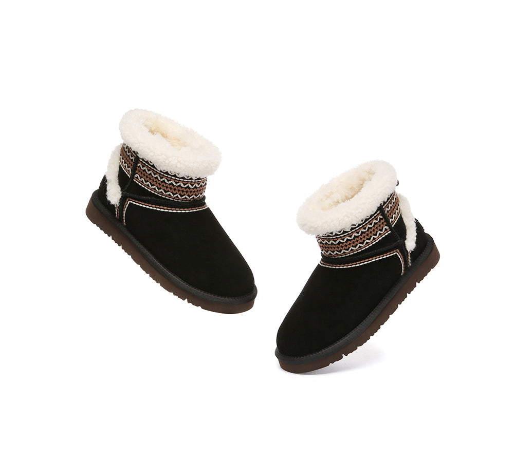 UGG Boots Sheepskin Wool Shearling Knitted Mini Ferlat