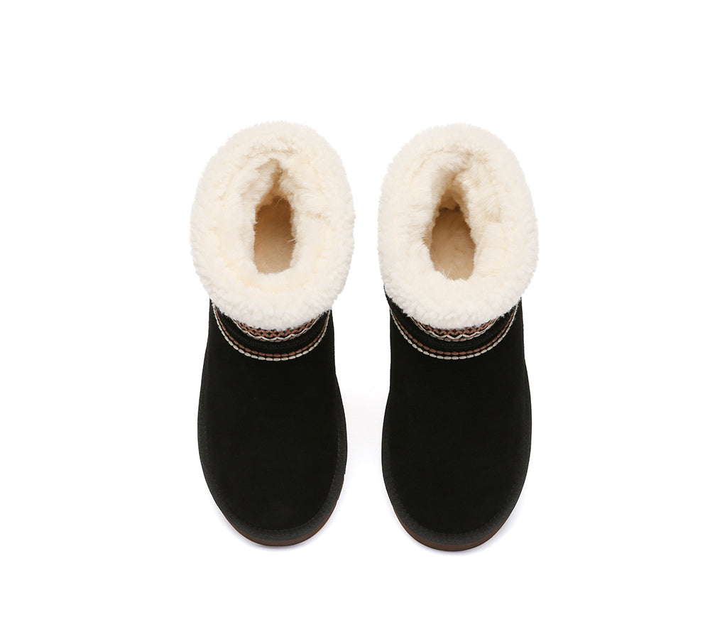 UGG Boots Sheepskin Wool Shearling Knitted Mini Ferlat