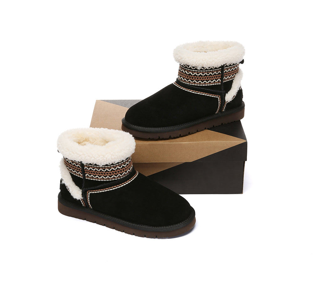 UGG Boots Sheepskin Wool Shearling Knitted Mini Ferlat