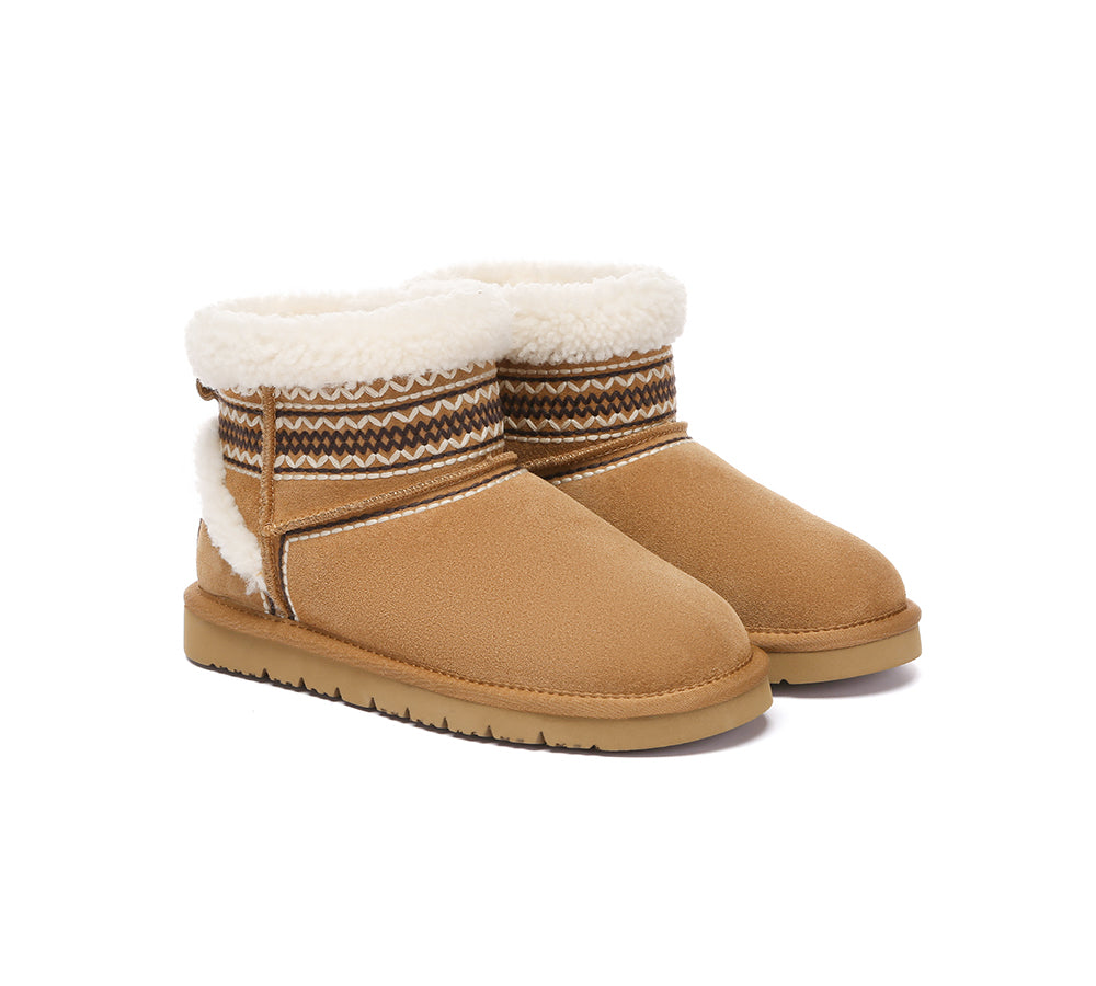 UGG Boots Sheepskin Wool Shearling Knitted Mini Ferlat