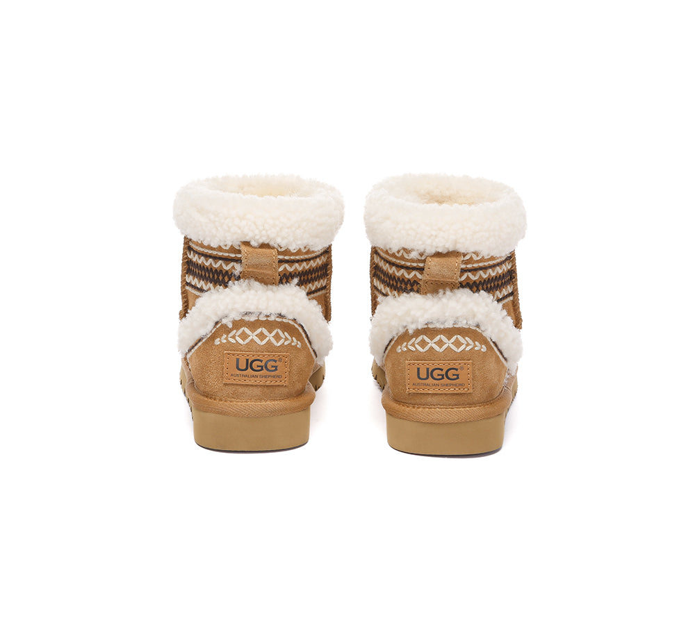 UGG Boots Sheepskin Wool Shearling Knitted Mini Ferlat