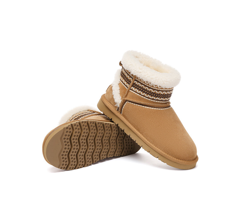 UGG Boots Sheepskin Wool Shearling Knitted Mini Ferlat