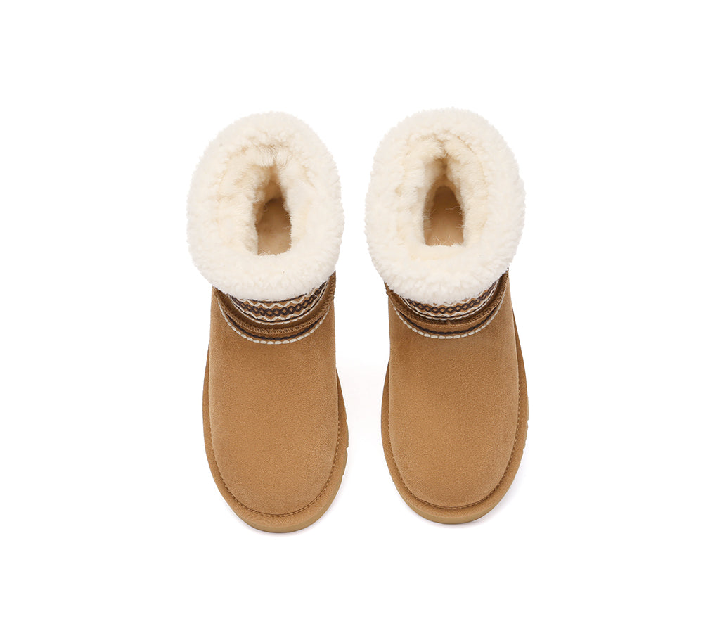 UGG Boots Sheepskin Wool Shearling Knitted Mini Ferlat