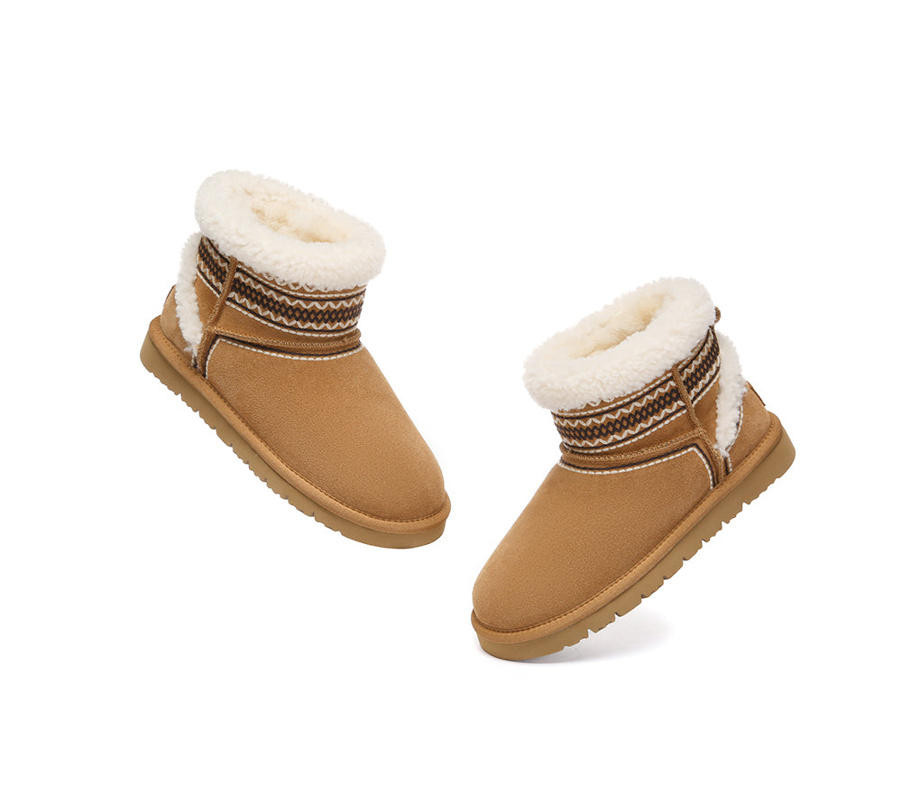 UGG Boots Sheepskin Wool Shearling Knitted Mini Ferlat