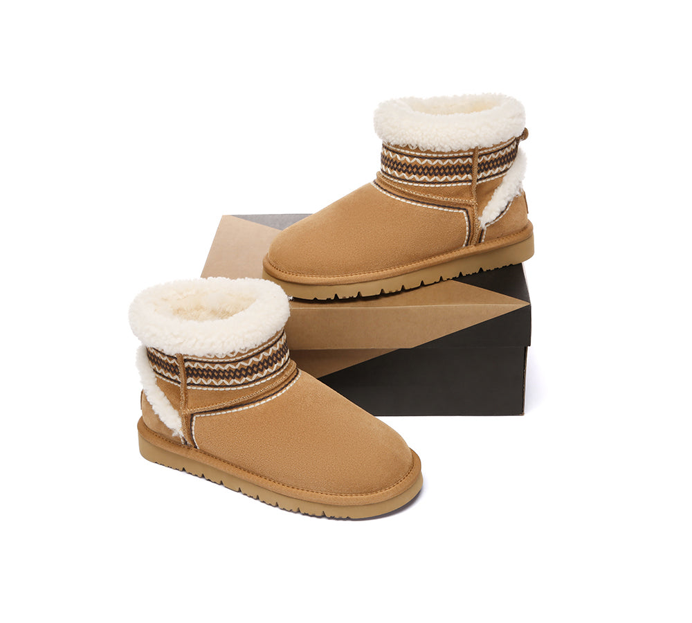 UGG Boots Sheepskin Wool Shearling Knitted Mini Ferlat