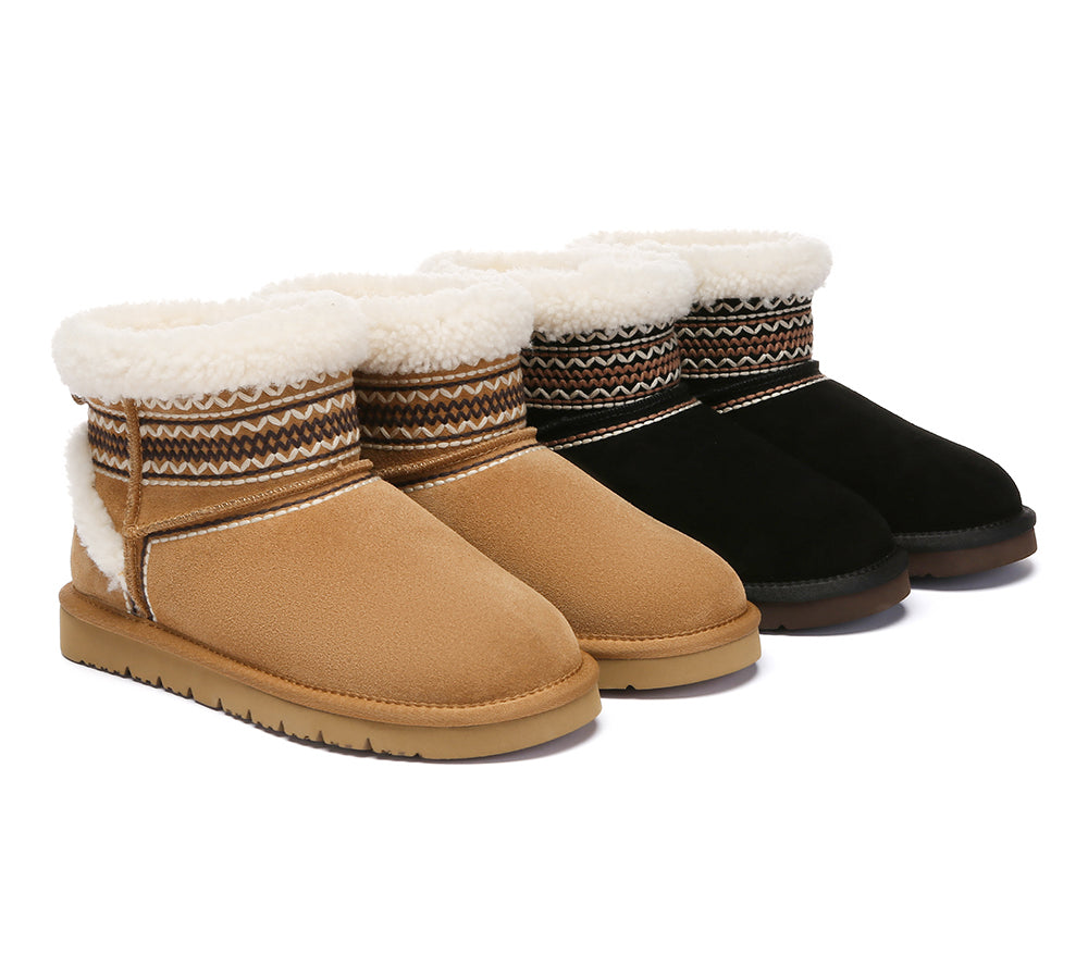UGG Boots Sheepskin Wool Shearling Knitted Mini Ferlat