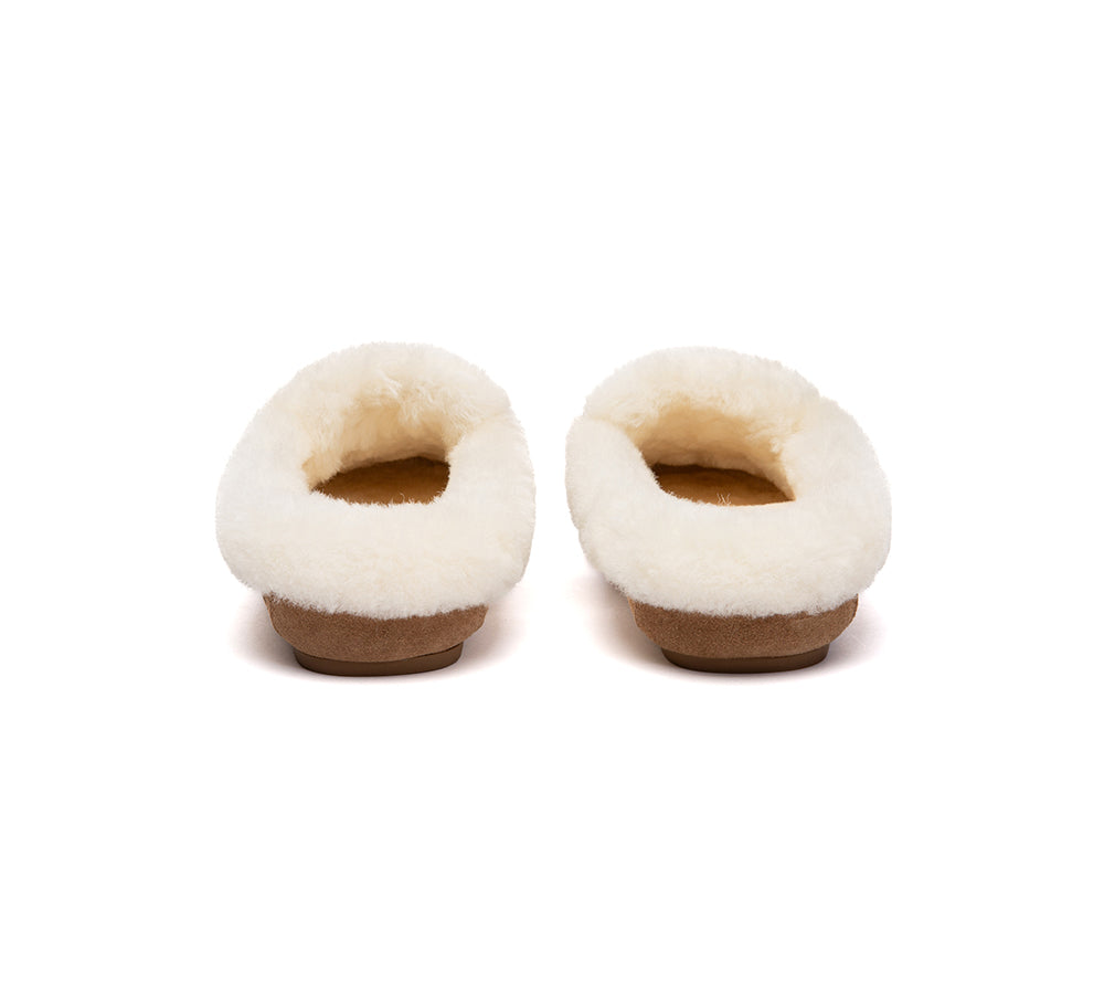 UGG Slippers Sheepskin Wool Trim Mule Noelle