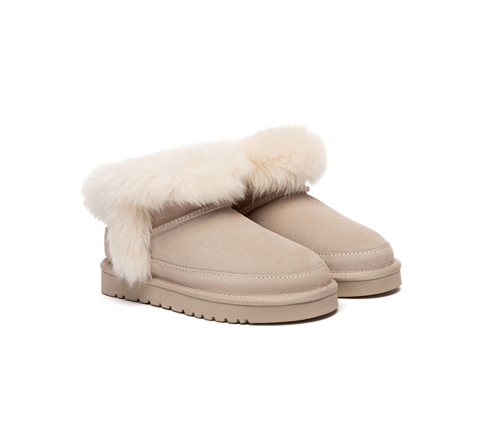 UGG Boots Women Sheepskin Wool Trim Ankle Frovia