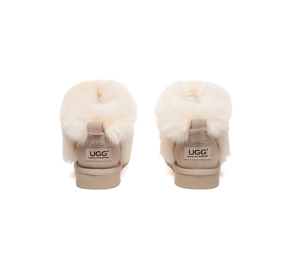 UGG Boots Women Sheepskin Wool Trim Ankle Frovia