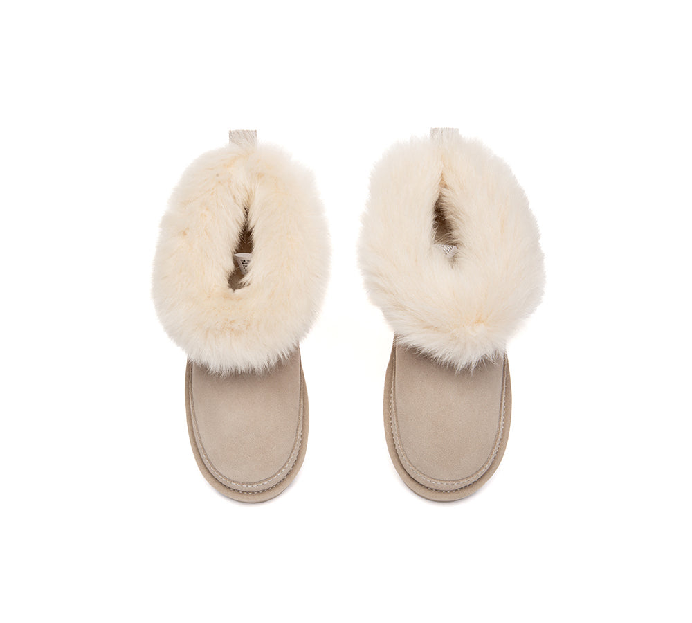 UGG Boots Women Sheepskin Wool Trim Ankle Frovia