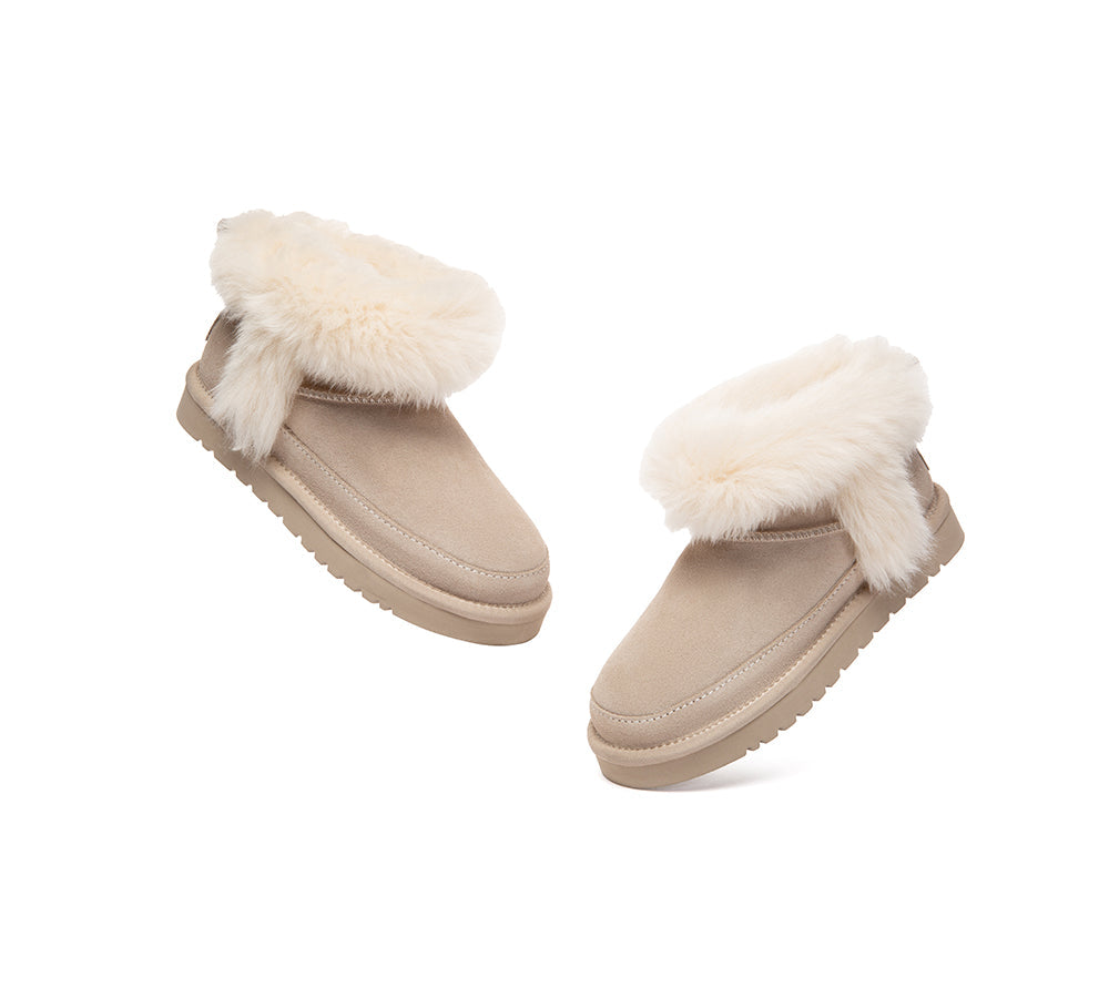 UGG Boots Women Sheepskin Wool Trim Ankle Frovia