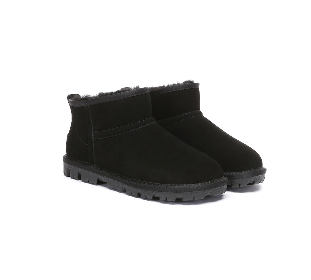 Women Sheepskin Wool Ankle Boots Chorin