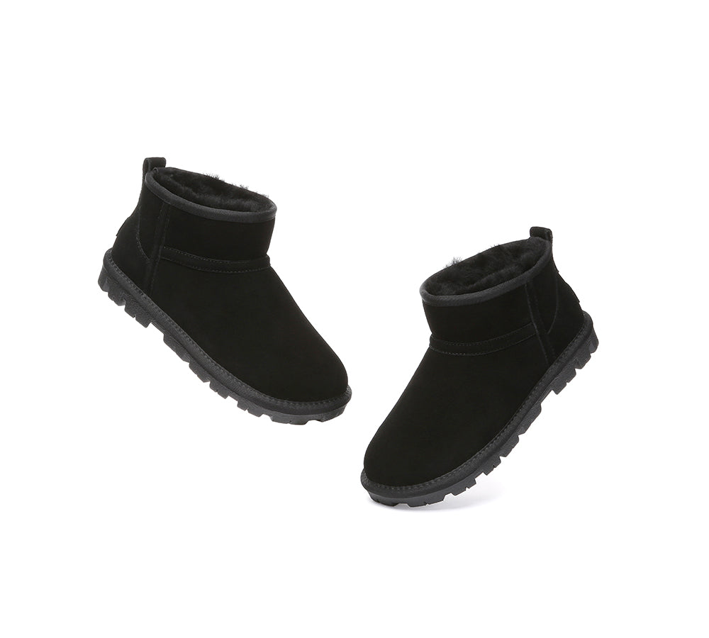 Women Sheepskin Wool Ankle Boots Chorin