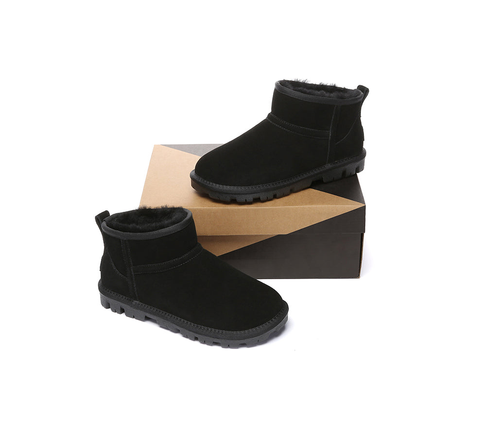 Women Sheepskin Wool Ankle Boots Chorin