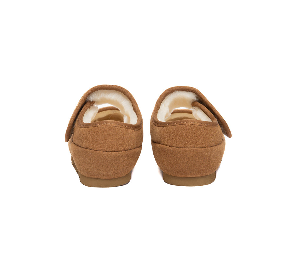 UGG Slippers Kids Sheepskin Wool Adjustable Strap Mary Jane Velvi