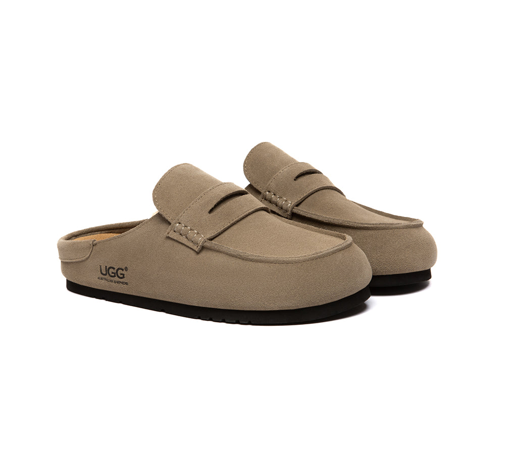Unisex Suede Slip On Casual Mules Casten