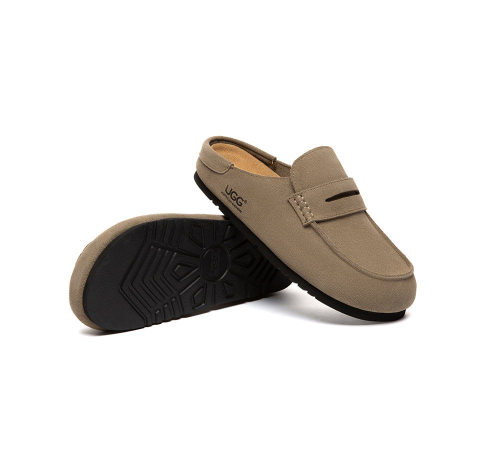 Unisex Suede Slip On Casual Mules Casten