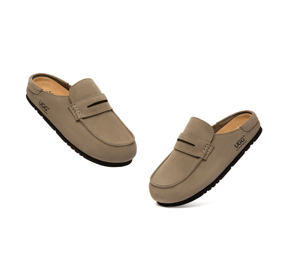 Unisex Suede Slip On Casual Mules Casten