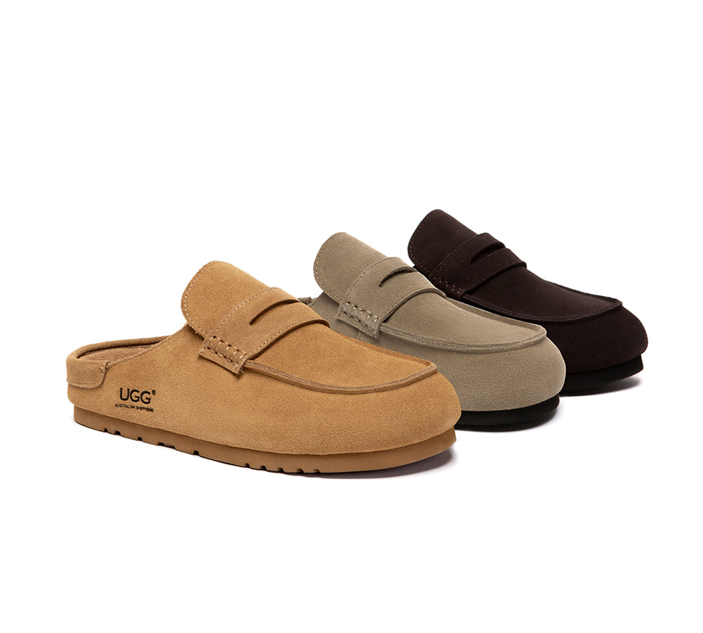 Unisex Suede Slip On Casual Mules Casten