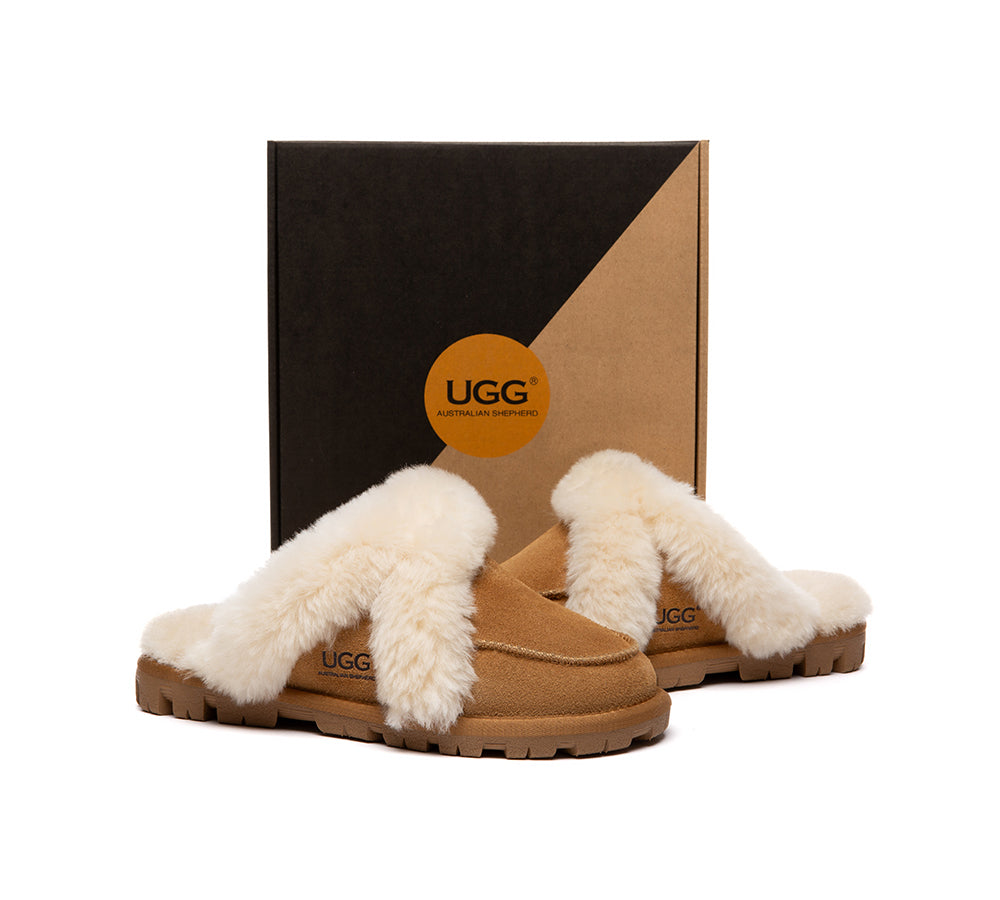 UGG Slippers Sheepskin Wool Shearling Doria