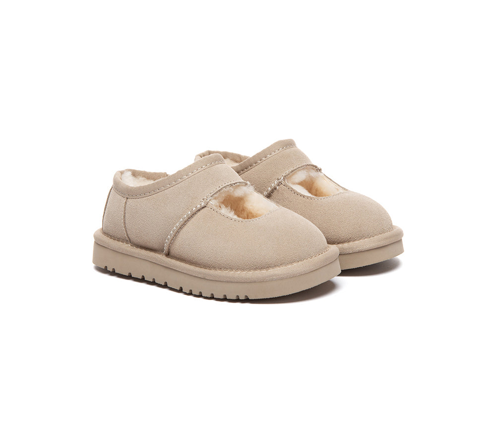 UGG Slippers Kids Sheepskin Wool Ankle Carmella